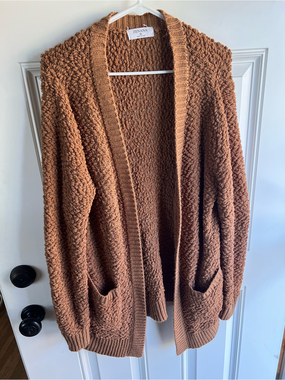 ZENANA open front popcorn knit cardigan sweater
